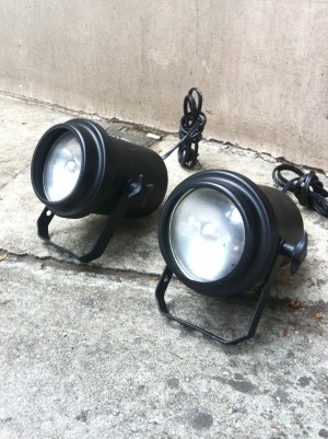 2 black spot lights