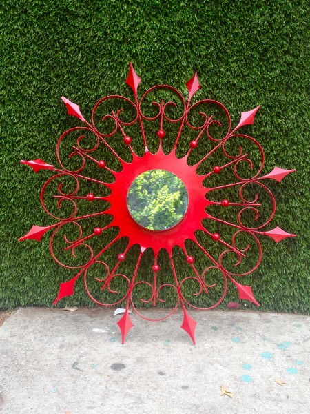 vintage red mirror