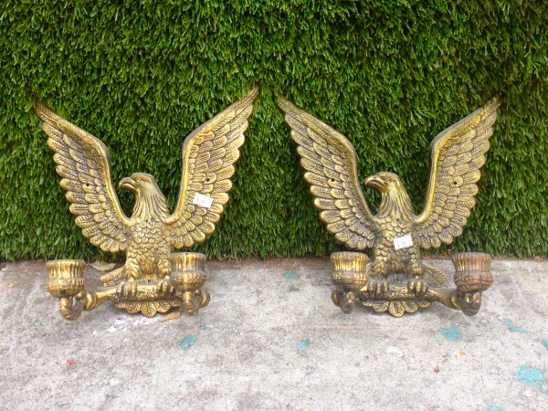 pair of eagle wall mount sconces