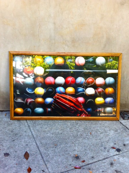 framed vintage baseball poster