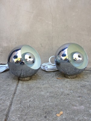 2 retro chrome lamps