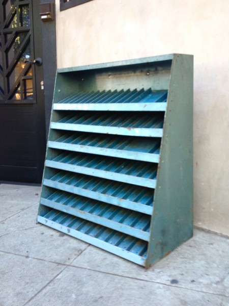 vintage industrial metal shelf