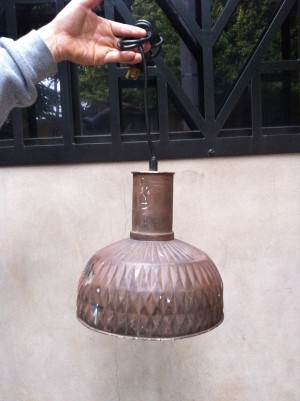 vintage tin hanging lamp