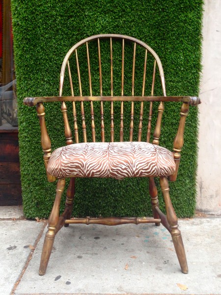vintage chair with zebra seat