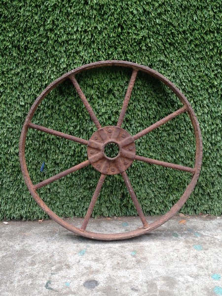 vintage cast iron wheel