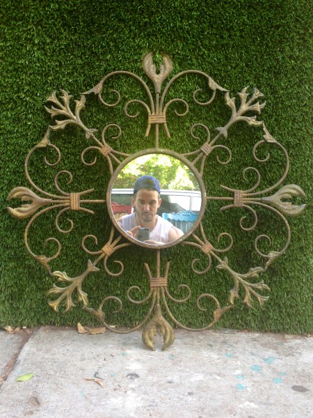 gold ornate frame and mirror