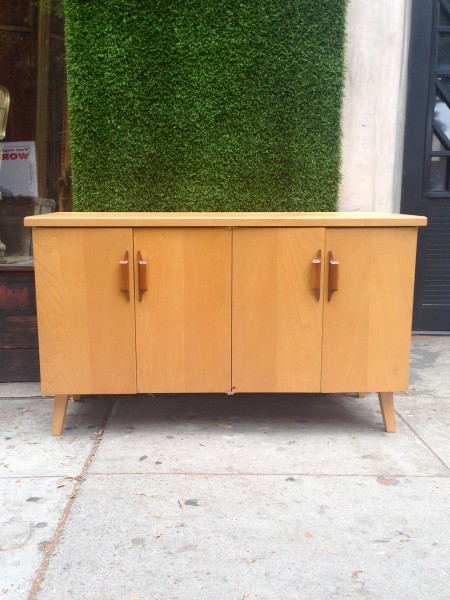 mid century console with 2 sets of doors
