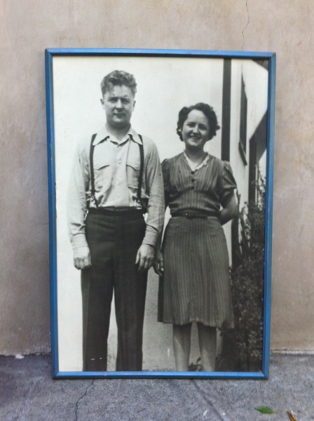 big framed picture of bonnie & clyde