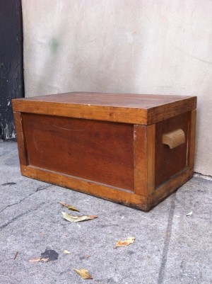 wooden vintage trunk