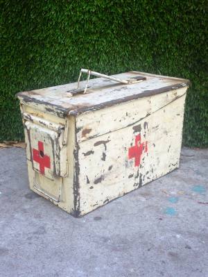 vintage red cross first aid box