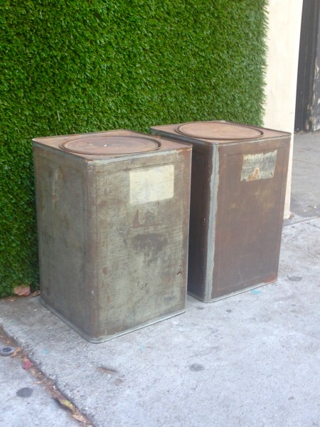 2 vintage metal tins