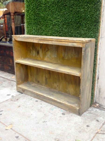 distressed bookshelf