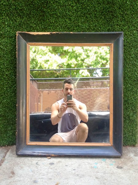 square mirror with black frame