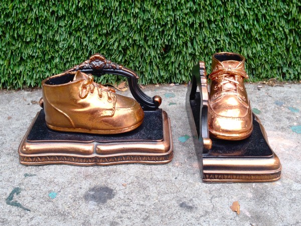 copper shoe bookends
