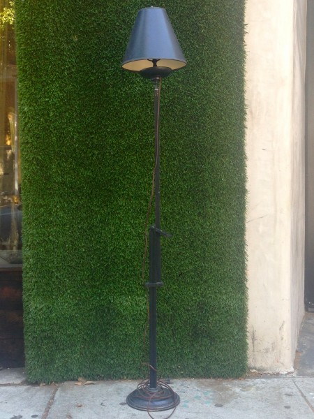 vintage wooden lamp with adjustable height