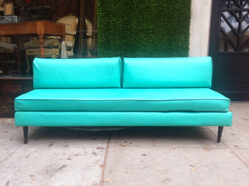 retro turquoise sofa