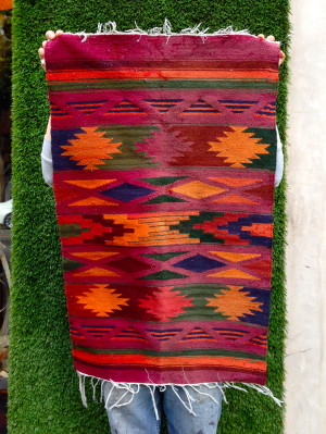 red vintage indian throw
