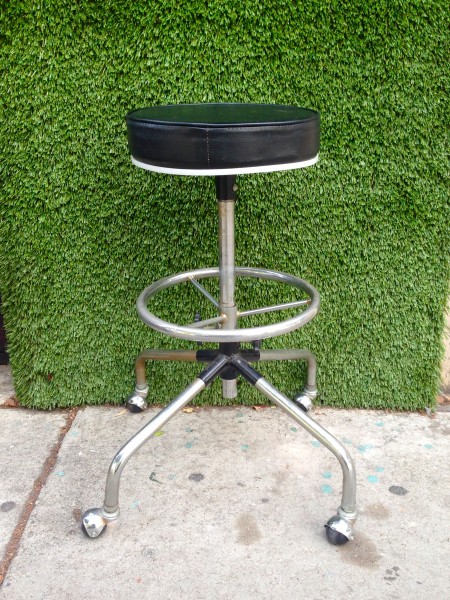 vintage adjustable chrome stool