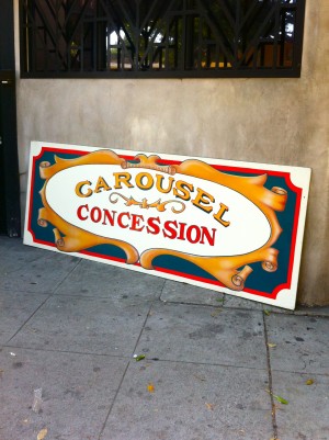 big vintage carousel concession sign