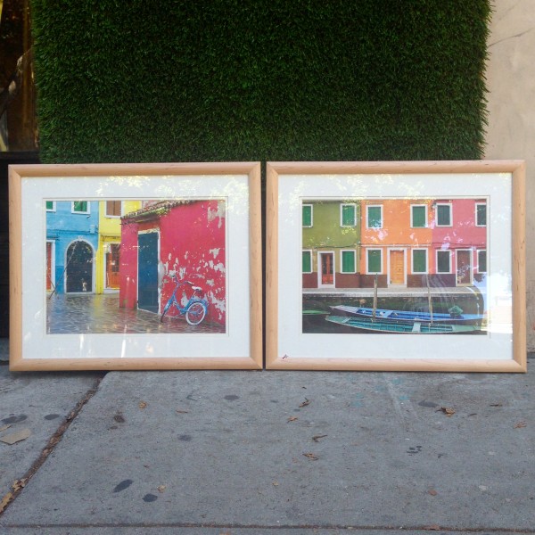 framed photos of colorful town