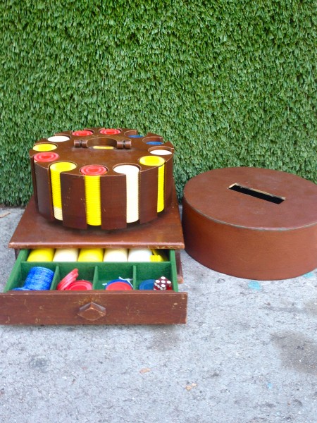 vintage spinning poker chip holder