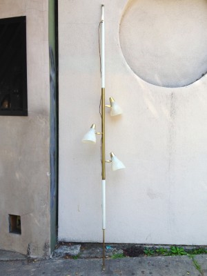 gold & white retro modern floor lamp