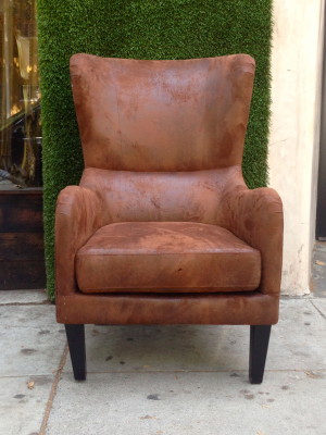 brown leather modern arm chair