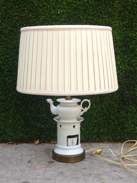 white tea pot lamp