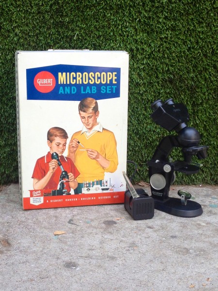 vintage kids microscope & lab set