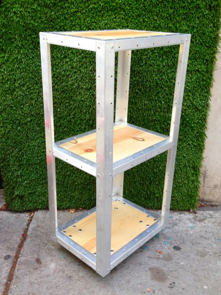 modern industrial shelf on wheels