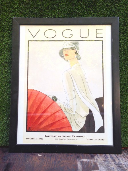 framed vintage vogue cover