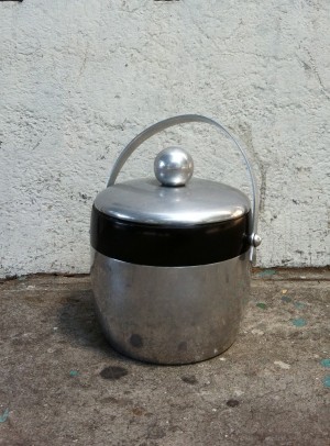 art deco chrome ice bucket