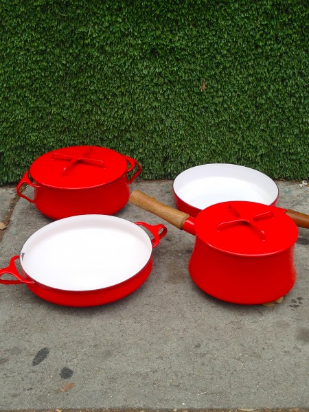 red retro kitchenware