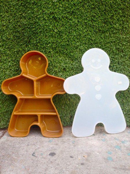 large gingerbread man-shaped container