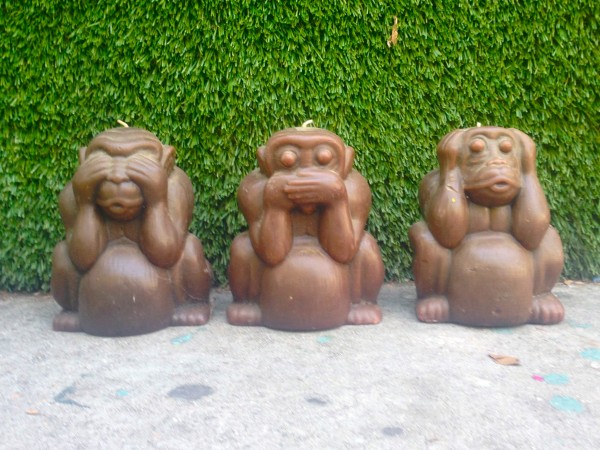 no see speak hear monkey candles