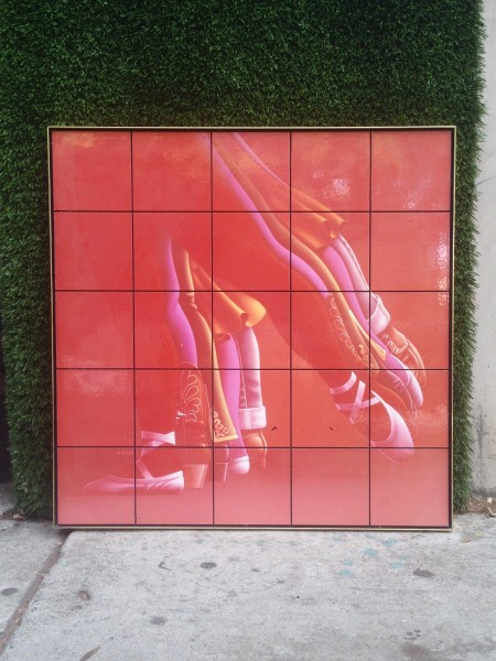 vintage artwork on tile of dancers