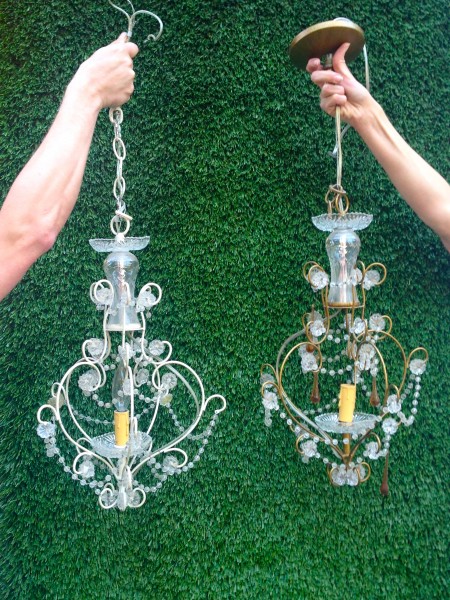vintage small crystal chandeliers