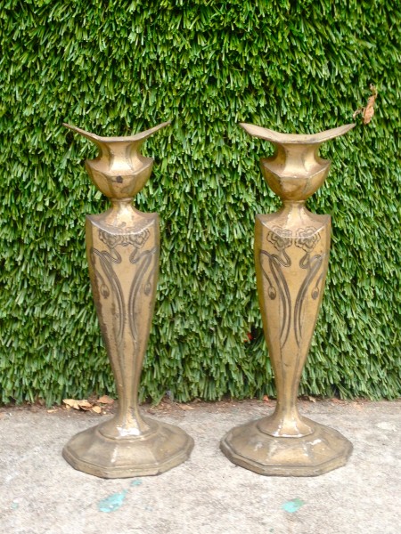 vintage brass candle holders