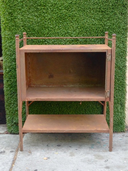 rusty vintage industrial metal cabinet