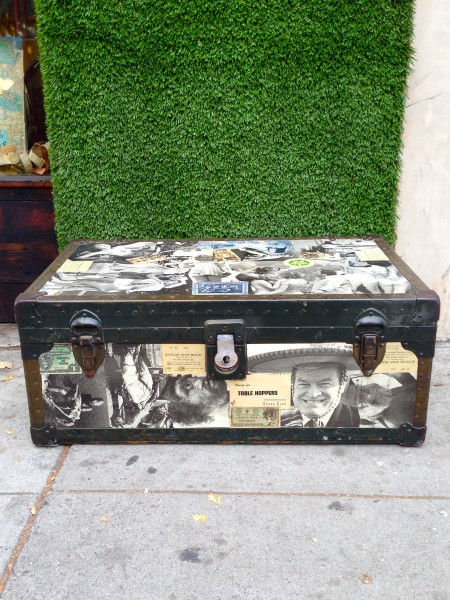 army trunk with photo collage