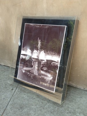50’s black & white photo on lucite frame