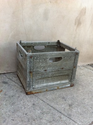 vintage gray metal & wood create