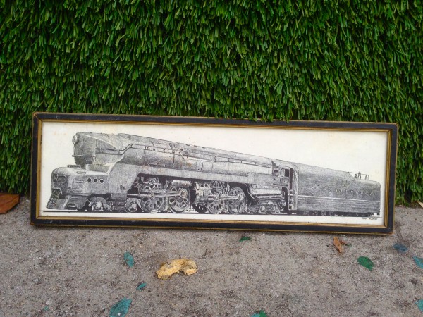 small vintage train artwork