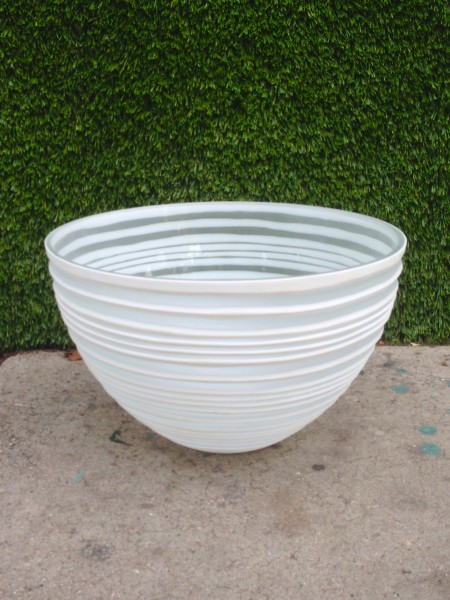 big frosted white glass bowl