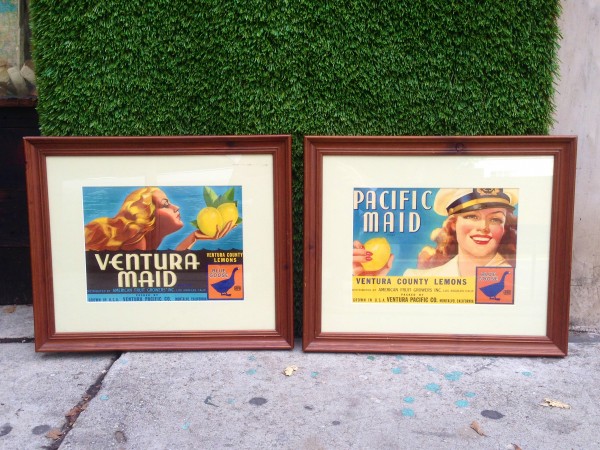 framed ventura maid and pacific maid ads