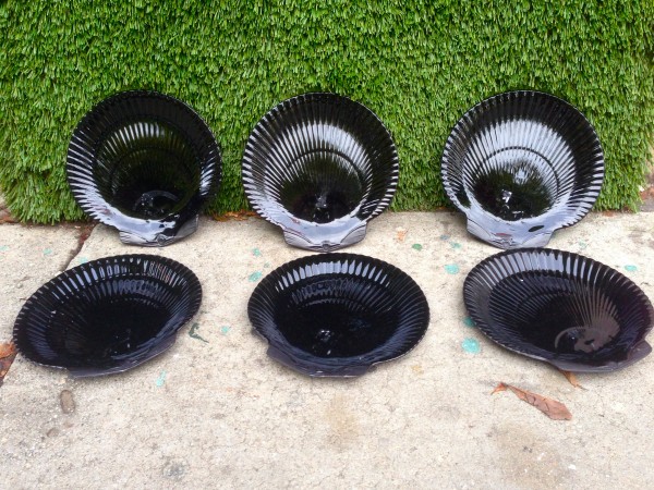 vintage black shell plates