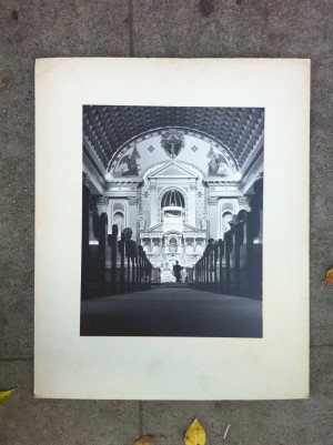 vintage black and white photograph of a church