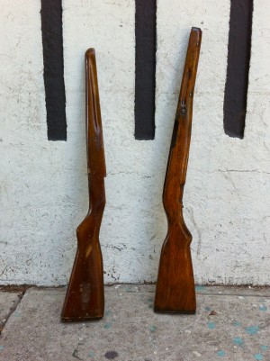 2 vintage wooden rifles