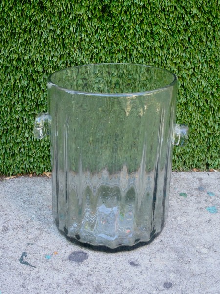 designer glass waste basket