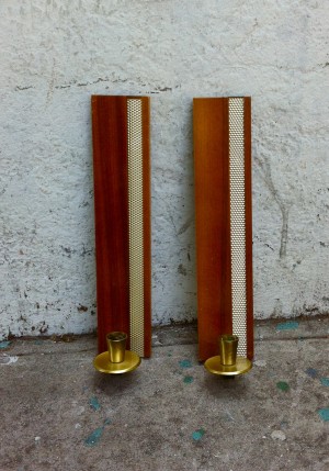 mid century wall hanging candleholders